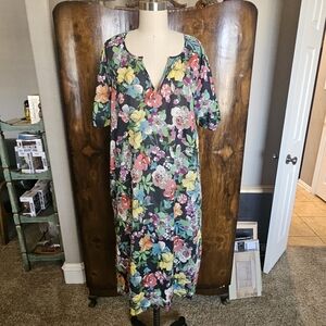 Johnny Was Floral Midi Dress
